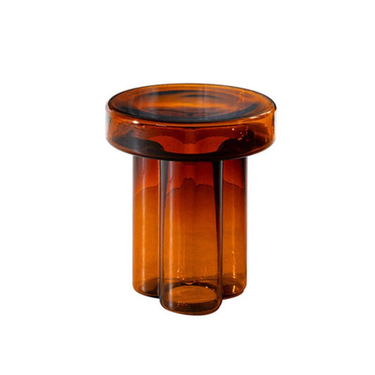 Moderno tavolo da 1,8 "/17,7" in vetro rotondo alto tavolo laterale superiore