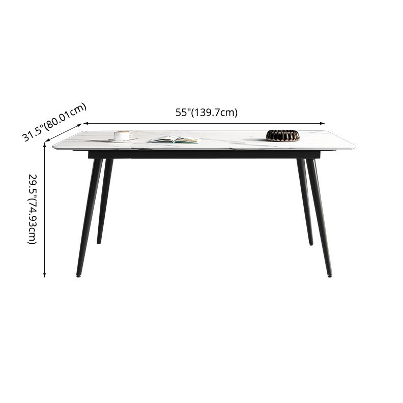 Modern Sintered Stone Rectangle Dining Set White Dining Set for Home Use Clearhalo 'Dining Room Sets' 'Dining Tables & Seating' 'dining_room_set' 'furn' 'furn_dining_room_set' 'Furniture' 'furniture_dining_room_set' 'Kitchen & Dining Furniture' 'kitchen&dining_furn' 'kitchen' 1200x1200_0799f351-5a8e-431e-82b9-eb905c1455b8