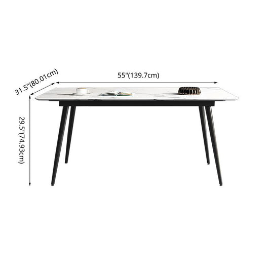 Modern Sintered Stone Rectangle Dining Set White Dining Set for Home Use Clearhalo 'Dining Room Sets' 'Dining Tables & Seating' 'dining_room_set' 'furn' 'furn_dining_room_set' 'Furniture' 'furniture_dining_room_set' 'Kitchen & Dining Furniture' 'kitchen&dining_furn' 'kitchen' 1200x1200_0799f351-5a8e-431e-82b9-eb905c1455b8