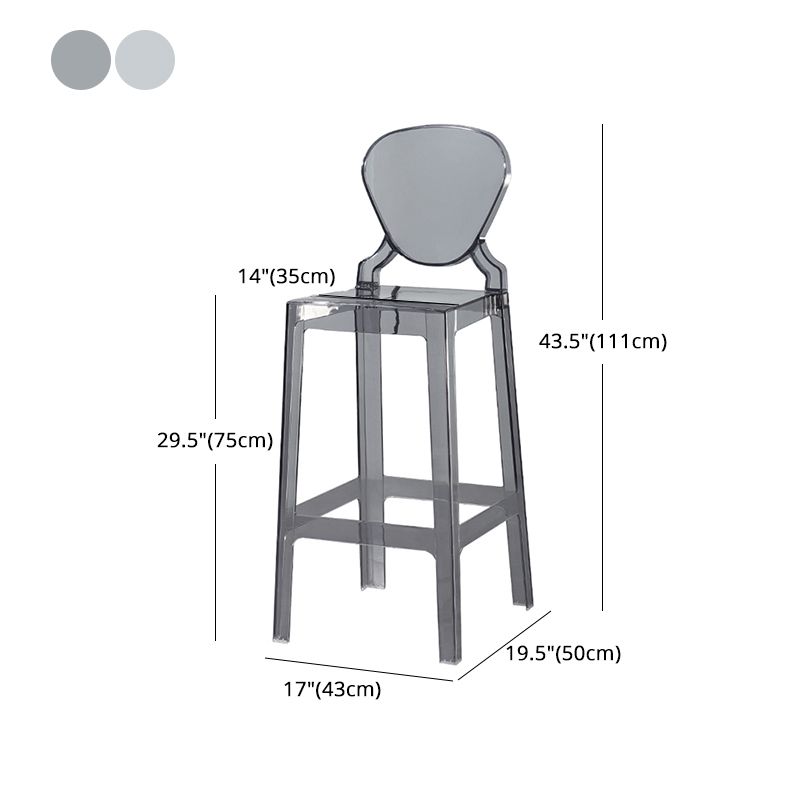 Nordic Style 30-inch Barstool Transparent Plastic Backrest Bar Stool for Dining Room Clearhalo 'Bar Furniture' 'Bar Stools' 'bar_stools' 'furn' 'furn_bar_stools' 'furniture_bar_stools' 'Kitchen & Dining Furniture' 'kitchen&dining_furn' 'kitchen' 'kitchen_furn' Furniture' 1200x1200_079a5447-d202-46fd-b333-243e1b856080
