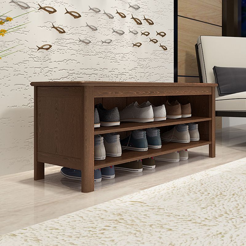 Banca in legno di gomma moderna rettangolo da 14 "panca larga