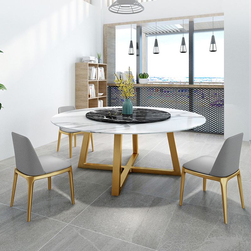 Modern Sintered Stone Dining Table Round Dinner Room Table for Dining Room Clearhalo 'Dining Tables & Seating' 'Dining Tables' 'dining_table' 'furn' 'furn_dining_table' 'Furniture' 'furniture_dining_table' 'Kitchen & Dining Furniture' 'kitchen' 'kitchen_dining_table' 1200x1200_079b6489-0635-4576-9e79-49f28ac7e62b