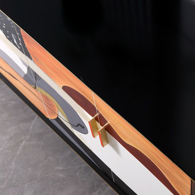 Gabinetes de Glamam Buffet Stand Oak Acabado de acabado con puertas