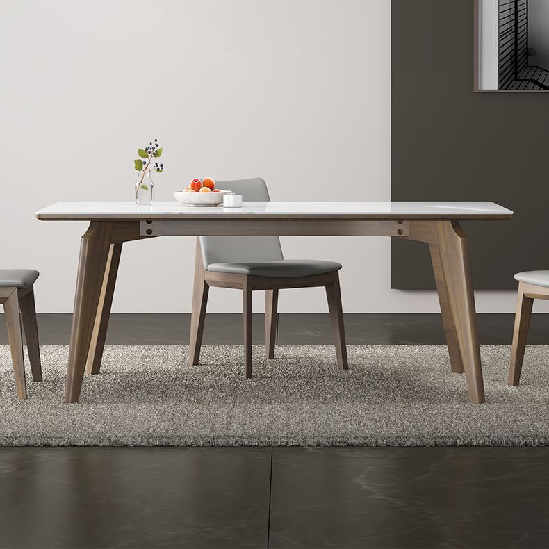 Modern 1/4/5 Pieces Dining Sintered Stone Dining Table Set with Wooden Legs for Home Clearhalo 'Dining Room Sets' 'Dining Tables & Seating' 'dining_room_set' 'furn' 'furn_dining_room_set' 'Furniture' 'furniture_dining_room_set' 'Kitchen & Dining Furniture' 'kitchen&dining_furn' 'kitchen' 1200x1200_079c4aec-ecee-4e1d-b3fe-a06cc79a8a4e