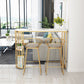 Ensemble de table de bar Glam 1/3 pièces, table de comptoir en pierre avec tabourets hauts pour balcon