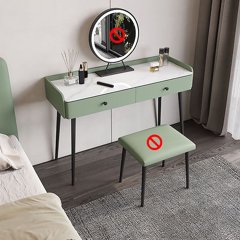 Moderne witte stenen make -up make -upkapeltafel ontlasting set - 31.5 "/39.37" /47.24 "w