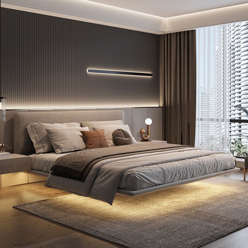 Cadre de lit rectangulaire en mousse de pignage moderne du milieu du siècle pour la maison