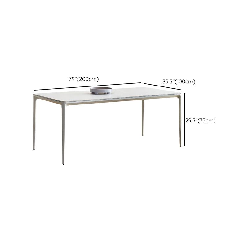 Style moderne 1/2/5/7 Pièces chaises de restauration Ensemble de meubles en pierre rectangulaire en blanc