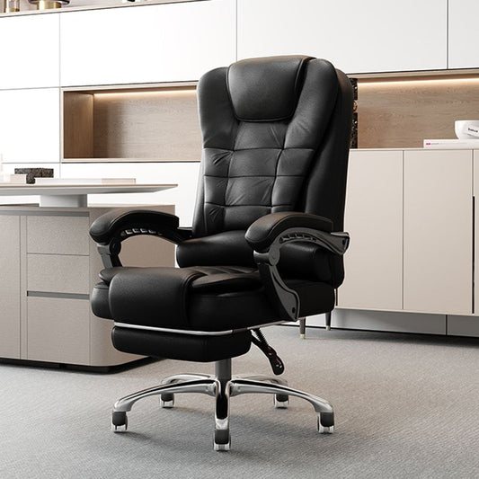 Silla de oficina de cuero sintable ajustable de altura silla de oficina en casa ergonómica