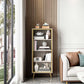 Glam Engineered Wood Bookcase Standard Closed Back Bookshelf with Cabinets