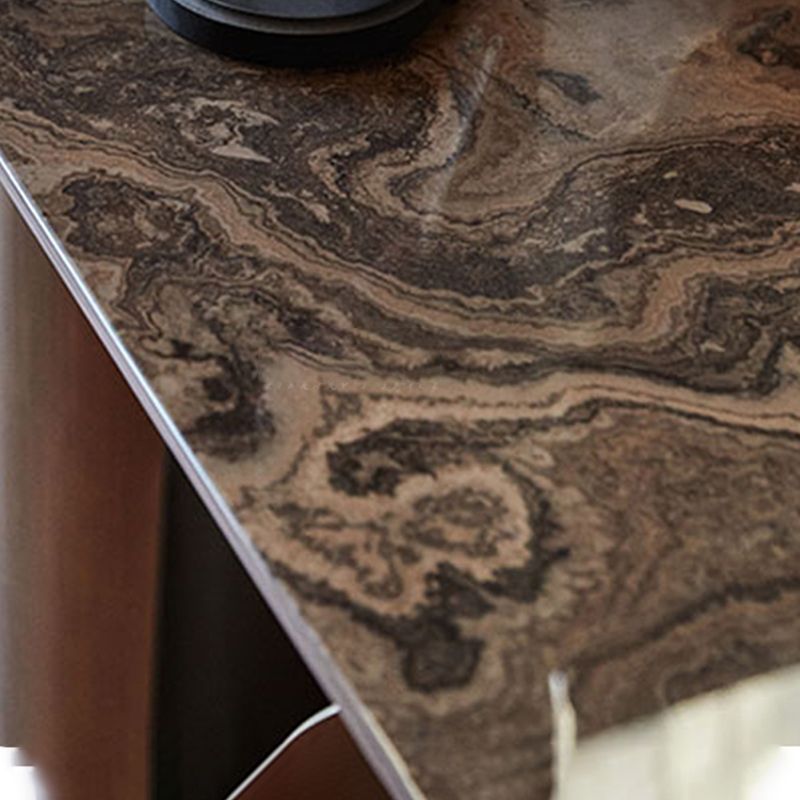 Contemporary Sintered Stone Side End Table with Metal Abstract Base Clearhalo 'Coffee & Accent Tables' 'End & Side Tables' 'end_side_tables' 'furn' 'furn_end_side_tables' 'Furniture' 'Living Room Furniture' 1200x1200_07a4f51a-d4bb-4d0c-b19f-277de716addd