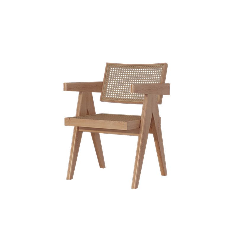 Wood Side Dining Arm Chair Traditional Open Back Dining Side Chair in Natural Clearhalo 'Dining Chairs' 'Dining Tables & Seating' 'dining_chair' 'furn' 'furn_dining_chair' 'Furniture' 'Kitchen & Dining Furniture' 1200x1200_07a50c16-353e-4103-b7e2-8691dc1b2036