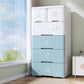 Plastic Storage Cabinet with Drawer Modern Wardrobe Armoire for Bedroom
