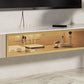 Console multimediale per TV Glam, console multimediale per TV, con 2 cassetti
