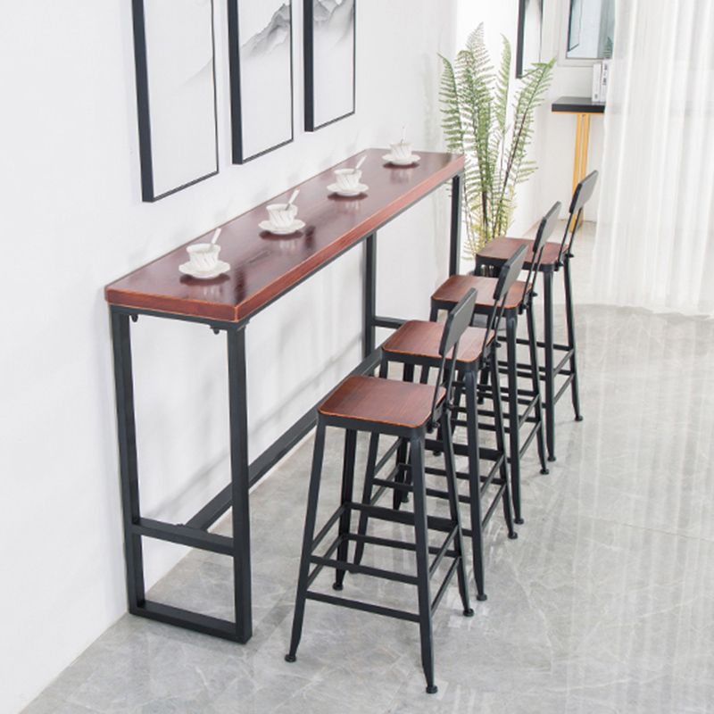 Solid Wood Bar Table Industrial Brown Dining Table for Kitchen Use Clearhalo 'Bar Furniture' 'Bar Tables' 'bar_tables' 'furn' 'furn_bar_tables' 'Furniture' 'Kitchen & Dining Furniture' 1200x1200_07a6f5e1-f3c7-4855-948d-df10437175bf