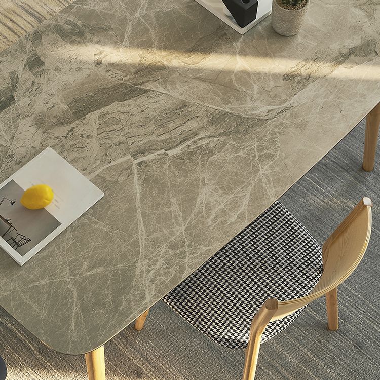 Solid Wood Mid-Century Modern Table Rectangle Sintered Stone Top Table with 4 Legs Clearhalo ' dining_table' 'Dining Tables & Seating' 'Dining Tables' 'furn' 'furn_dining_table' 'Furniture' 'furniture_dining_table' 'Kitchen & Dining Furniture' 'kitchen&dining_furn' 'kitchen' 'kitchen_dining_table' 1200x1200_07a7ad71-e307-4fdc-be50-06ce3f8d8db5
