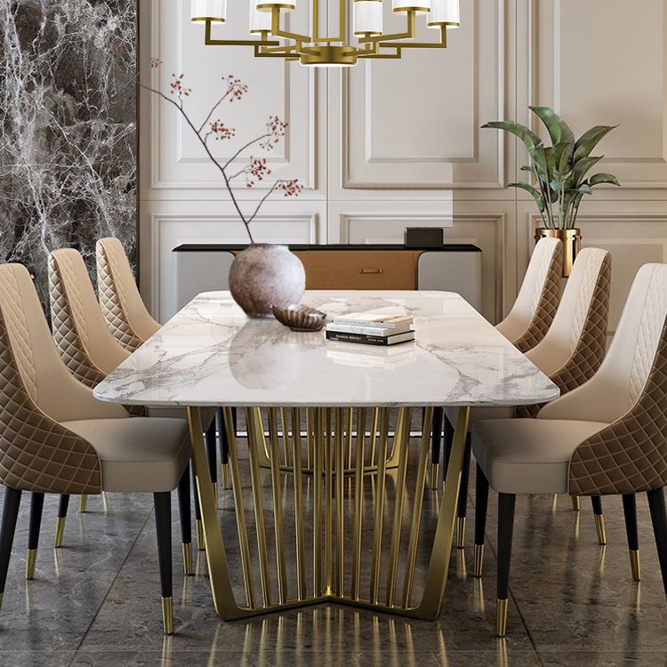 Luxury Sintered Stone Top Dining Set Rectangle 1/4/5/7/9 Pieces Dining Room Table Set Clearhalo 'Dining Room Sets' 'Dining Tables & Seating' 'dining_room_set' 'furn' 'furn_dining_room_set' 'Furniture' 'furniture_dining_room_set' 'Kitchen & Dining Furniture' 1200x1200_07a94b21-ecfe-487f-a19a-f879f5a7e015