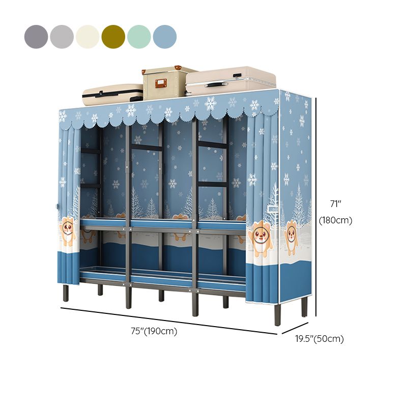 Moderne stijl vrijstaande garderobe Armoire metalen garderobe met planken en kledingrail