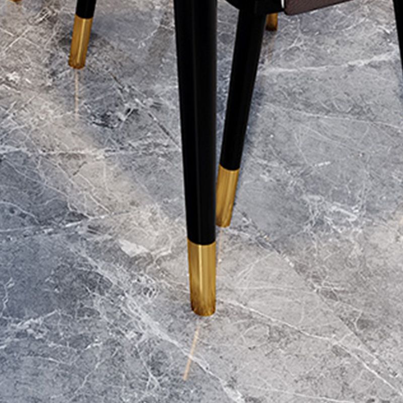 Rectangle Black Base Dining Table Modern Stone 4 Iron Legs Table Clearhalo 'Dining Tables & Seating' 'Dining Tables' 'dining_table' 'furn' 'furn_dining_table' 'Furniture' 'Kitchen & Dining Furniture' 1200x1200_07aaa6ee-7902-4c6d-8bbb-45cf82d63aba