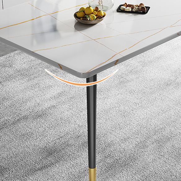 Minimalist Sintered Stone White Dining Set Standard Rectangle Shape Dining Set for Kitchen Clearhalo 'Dining Room Sets' 'Dining Tables & Seating' 'dining_room_set' 'furn' 'furn_dining_room_set' 'Furniture' 'furniture_dining_room_set' 'Kitchen & Dining Furniture' 'kitchen&dining_furn' 'kitchen' 1200x1200_07ab89bc-0fbd-4247-b609-43d48b55b966