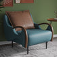 Nordic Style Bonded Leather Square Arms Pillow Back Lounge Accent Chair
