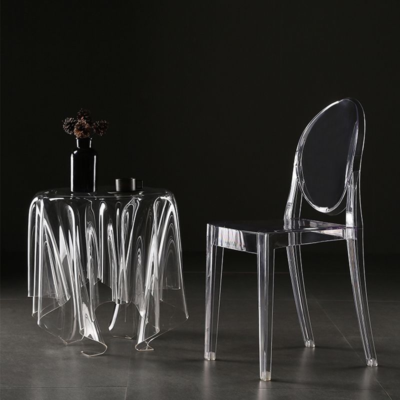 Plastic Armless Dining Chair Home Open Back Dining Side Chairs (Set of 4) Clearhalo ' kitchen&dining_furn' 'Dining Chairs' 'Dining Tables & Seating' 'dining_chair' 'furn' 'furn_dining_chair' 'Furniture' 'furniture_dining_chair' 'Kitchen & Dining Furniture' 'kitchen' 1200x1200_07ad2e96-cd6d-4892-bc78-21c1dd29a4a7