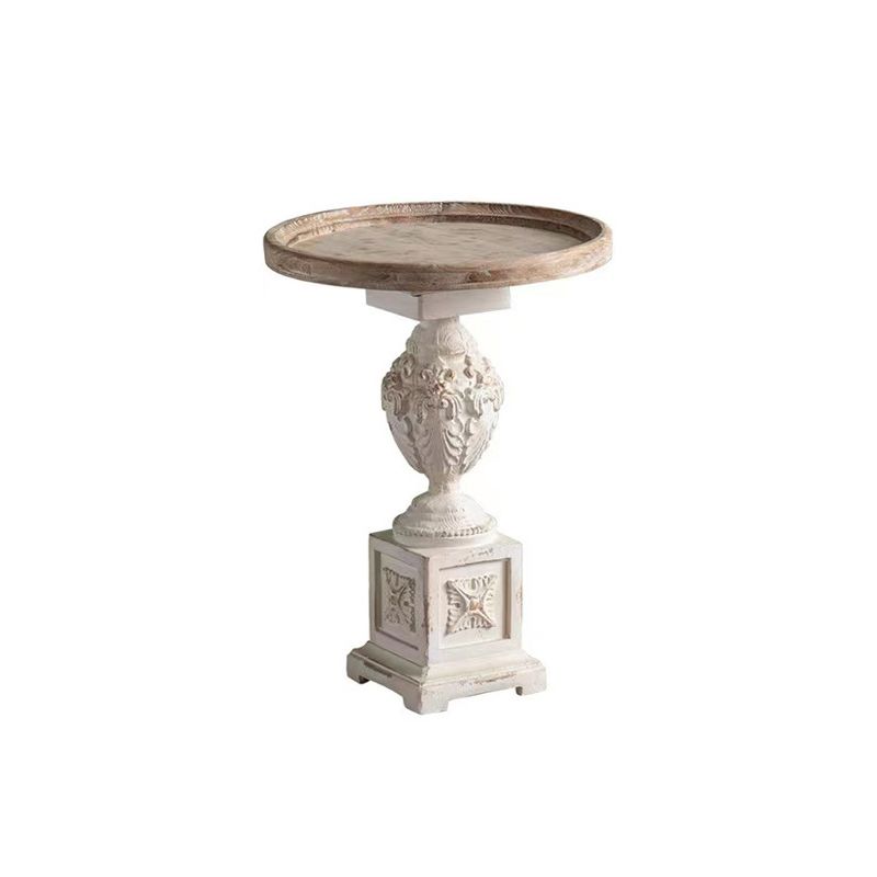 Round Pedestal Side Table French Rustic Side End Snack Table Clearhalo 'Coffee & Accent Tables' 'End & Side Tables' 'end_side_tables' 'furn' 'furn_end_side_tables' 'Furniture' 'Living Room Furniture' 1200x1200_07ade749-f239-4c23-ba48-42779f76d794