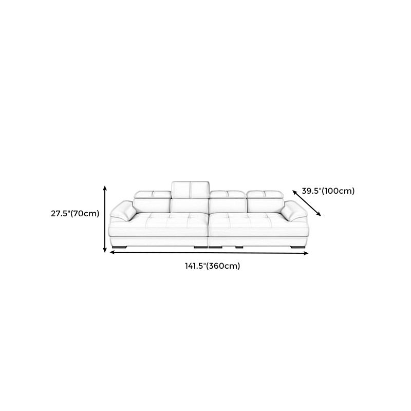 Beige Contemporary Sofa with Pillow Top Arm and Storage 27.6" Clearhalo 'furn' 'furn_sectionals' 'Furniture' 'furniture_sectionals' 'kitchen' 'kitchen_sectionals' 'Living Room Furniture' 'Sectionals' 1200x1200_07afc649-71d3-49bb-a619-345cbff8ce62