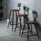 Industrial Solid Wood Counter Stool Metal Counter Height Stools for Home Use