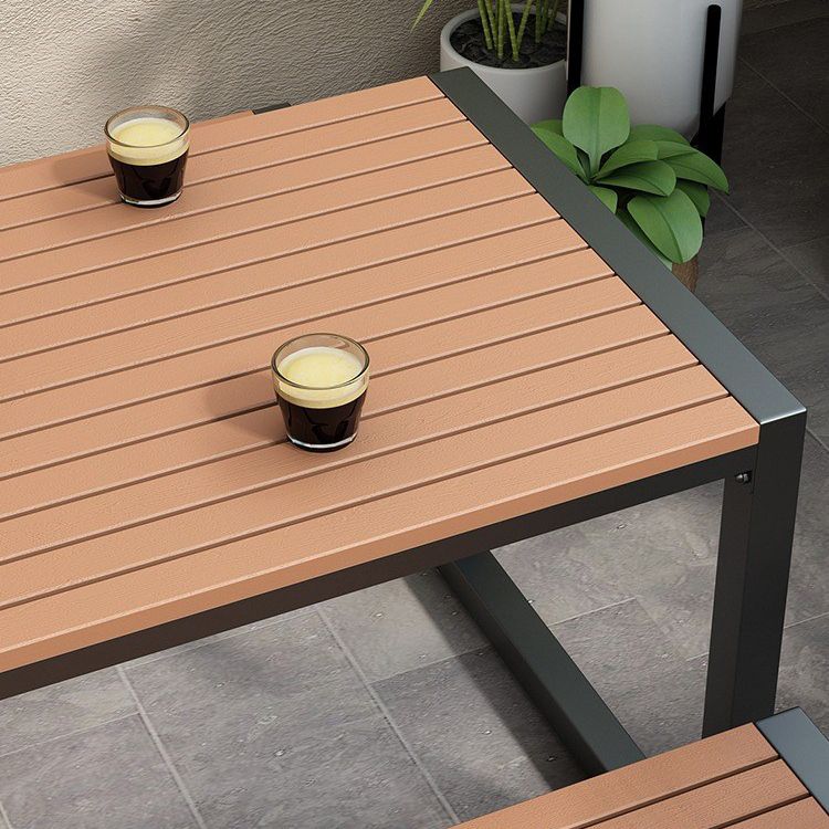 Industrieel 1/3/5 stukken Dinerset rechthoekige houten eettafel voor binnenplaats