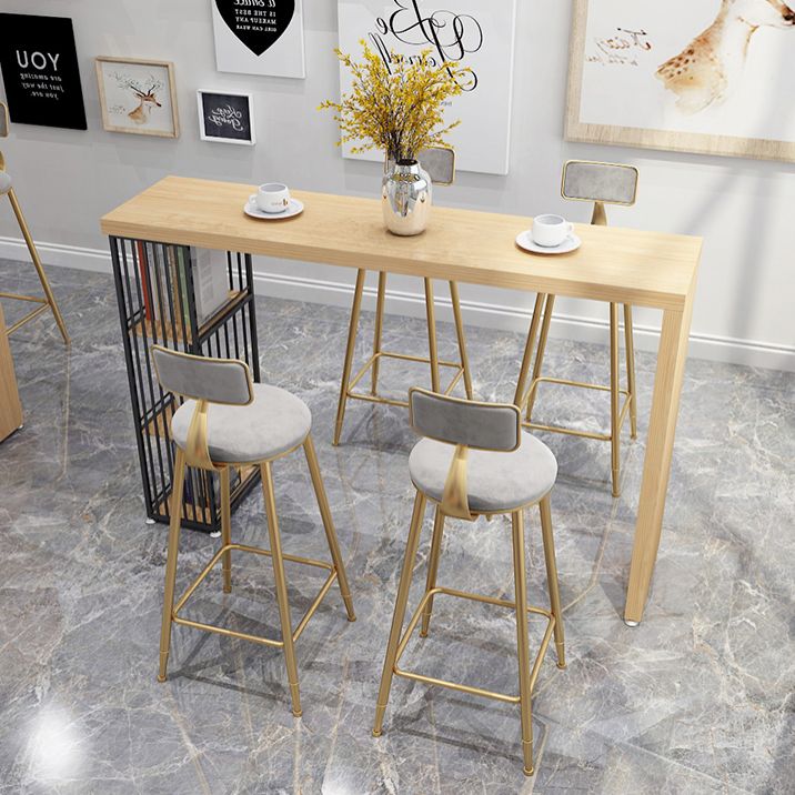 Solid Wood Counter Table with Rectangle Table Top Double Pedestal Table - 41.3" H Clearhalo 'Bar Furniture' 'Bar Tables' 'bar_tables' 'furn' 'furn_bar_tables' 'Furniture' 'furniture_bar_tables' 'Kitchen & Dining Furniture' 1200x1200_07b16c65-b6ce-401f-a681-9bb5d7c47416
