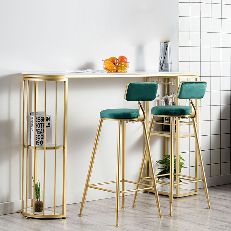 Moderno 1/3 pezzi da bar set tavolino in pietra con sgabelli alti per soggiorno