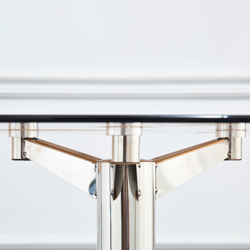 Round 3 Legs Minimalist Style Dining Table Three-Color Fixed Table of Glass Clearhalo ' dining_table' 'Dining Tables & Seating' 'Dining Tables' 'furn' 'furn_dining_table' 'Furniture' 'furniture_dining_table' 'Kitchen & Dining Furniture' 'kitchen&dining_furn' 'kitchen' 'kitchen_dining_table' 1200x1200_07b4f4af-df13-4c33-996e-d65653fdcc91