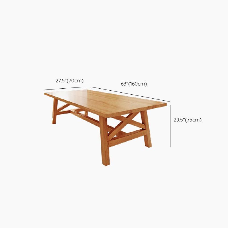 Natural Finish Pine Wood Dinette Table Traditional Luxury Rectangle Dining Table