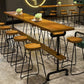 Brown Industrial Style Bar Table Solid Wood Casual Bar Table with Metal Base Clearhalo 'Bar Furniture' 'Bar Tables' 'bar_tables' 'furn' 'furn_bar_tables' 'Furniture' 'furniture_bar_tables' 'Kitchen & Dining Furniture' 1200x1200_07b53bec-5772-40b6-8435-f95324793b6e