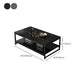 Rectangle Cocktail Table Frame Single Coffee Table with Shelf Clearhalo 'Coffee & Accent Tables' 'Coffee Tables' 'coffee_tables' 'furn' 'furn_coffee_tables' 'Furniture' 'Living Room Furniture' 1200x1200_07b5cdd7-0be4-4f83-bc71-3e15d41d70d1