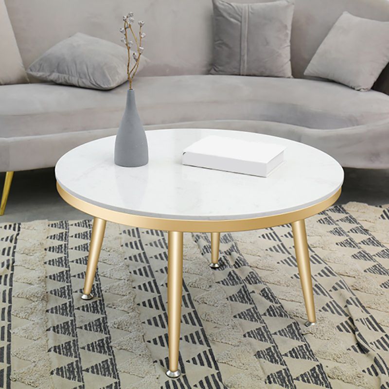 グラムラウンドフェイクマーブルコーヒーテーブル4脚1リビングルーム用のコーヒーテーブル