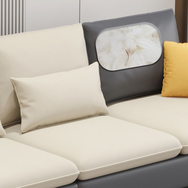 Contemporary 4-Seater Sectional with Square Arms for Living Room Clearhalo 'furn' 'furn_sectionals' 'Furniture' 'Living Room Furniture' 'Sectionals' 1200x1200_07b67bf7-c894-40bd-b174-161744dca256