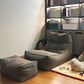 Nordic Style Living Room Fabric Armless with Ottoman Lounge Accent Chair