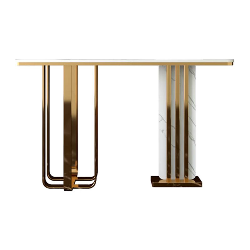 11 "w tavolo accento glam in pietra tavolo accento console rettangolo bianco