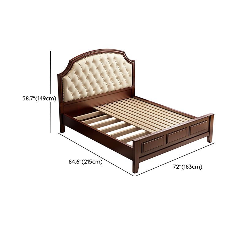 Mid-Century Modern Standard Bed Upholstered Headboard Espresso Panel Bed Clearhalo 'Bedroom Furniture' 'Beds' 'furn' 'furn_beds' 'Furniture' 1200x1200_07bc90f1-210d-4622-9430-1041440e204e