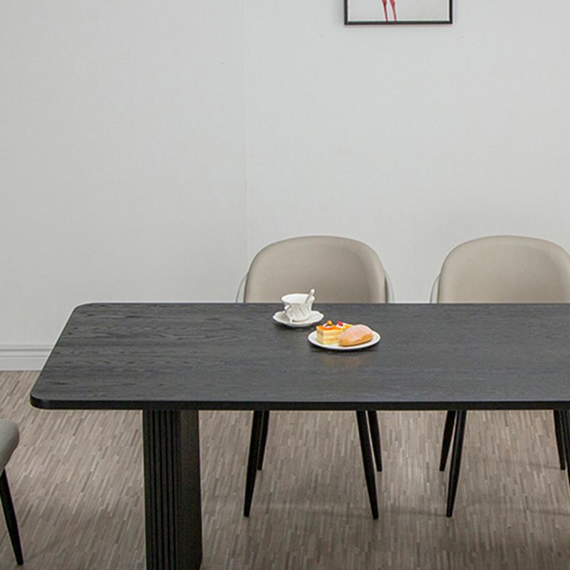 Black Pine Wood Dining Table Modern Indoor Rectangle Dinette Table Clearhalo 'Dining Tables & Seating' 'Dining Tables' 'dining_table' 'furn' 'furn_dining_table' 'Furniture' 'Kitchen & Dining Furniture' 1200x1200_07c0734b-a0cd-4c25-81af-bae5495c588c