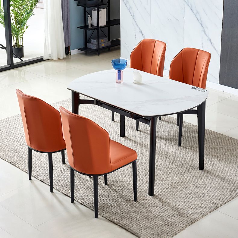 Contemporary Style Round 51.2'' Dining Site Table Stone Drop-Leaf Dining Room Furniture Clearhalo ' dining_table' 'Dining Tables & Seating' 'Dining Tables' 'furn' 'furn_dining_table' 'Furniture' 'furniture_dining_table' 'Kitchen & Dining Furniture' 'kitchen&dining_furn' 'kitchen' 'kitchen_dining_table' 1200x1200_07c0b0a3-645a-4450-98b2-786cd1f07a33