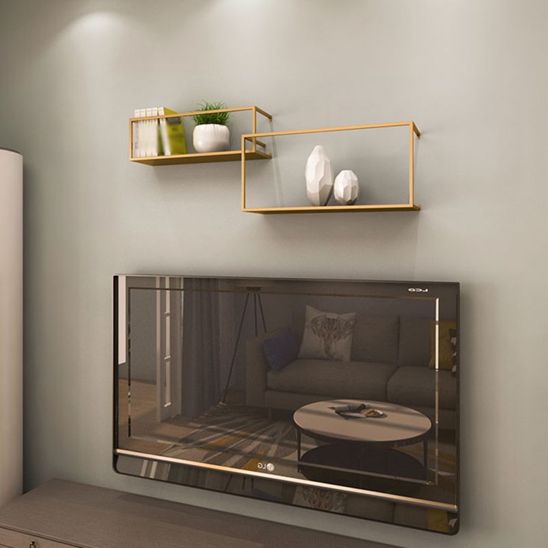 Gold/Black Wall Mounted Bookshelf Iron Modern Closed Back Shelf Clearhalo 'Bookcases' 'furn' 'furn_bookcases' 'Furniture' 'furniture_bookcases' 'kitchen' 'kitchen_bookcases' 'Living Room Furniture' 'Office Furniture' 1200x1200_07c31efe-0d05-4195-be15-c88fb83318af