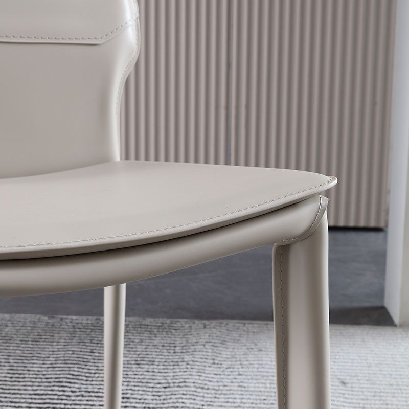 Modern Armless Chair Metal Frame Guest Chair for Dining Room