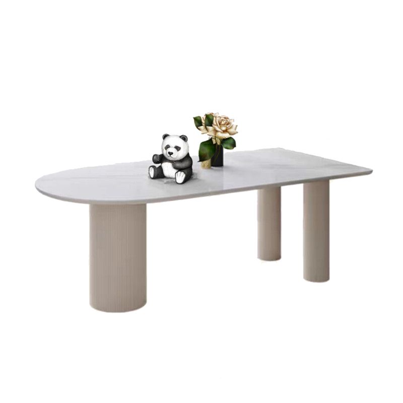 Modern Irregular Shape Table Sintered Stone Table with 3 Legs Clearhalo 'Dining Tables & Seating' 'Dining Tables' 'dining_table' 'furn' 'furn_dining_table' 'Furniture' 'Kitchen & Dining Furniture' 1200x1200_07c4b6e4-077d-4754-87b6-8a2585e989f8