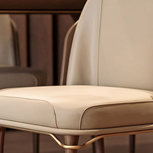 Upholstered Dining Chairs Faux Leather Chairs with Wood Base