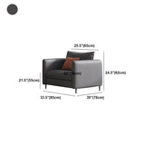 Grey Faux Leather Contemporary Square Arm Standard Sofa for Living Room, Apartment Clearhalo 'furn' 'furn_sofas' 'Furniture' 'furniture_sofas' 'Living Room Furniture' 'Sofa' 'sofas' 1200x1200_07c6e95c-5772-4ca4-92c8-0e307a00d8b4