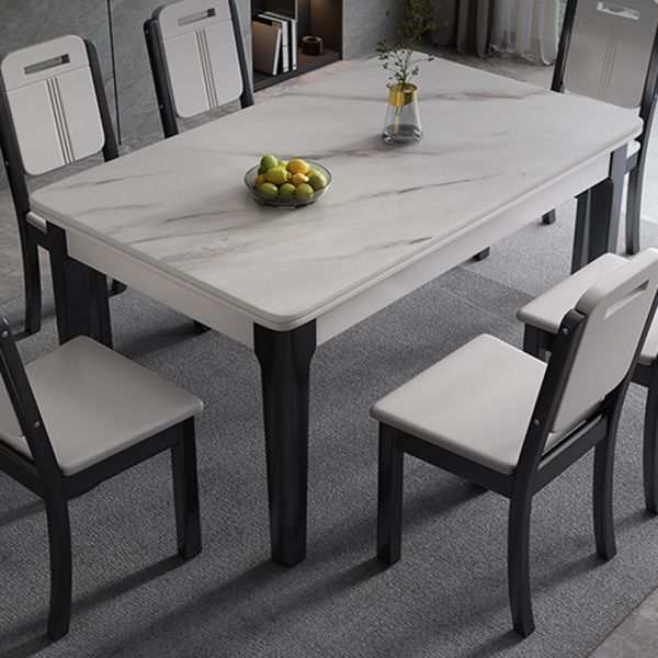 Mid-Century Rectangle Dining Table Sintered Stone Table with 4 Legs Base Clearhalo ' dining_table' 'Dining Tables & Seating' 'Dining Tables' 'furn' 'furn_dining_table' 'Furniture' 'furniture_dining_table' 'Kitchen & Dining Furniture' 'kitchen&dining_furn' 'kitchen' 'kitchen_dining_table' 1200x1200_07c71a34-9d36-46fd-97bd-750b7ab03a4a