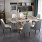 Glam Style Dinner Table Rectangle Stone Dining Room Table for Home Clearhalo 'Dining Tables & Seating' 'Dining Tables' 'dining_table' 'furn' 'furn_dining_table' 'Furniture' 'Kitchen & Dining Furniture' 1200x1200_07c782d1-e92a-4022-bdae-34c2ccacb032